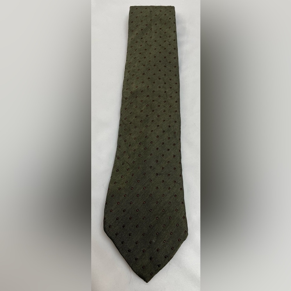 Banana Republic Dark Green Tie with Dot Pattern